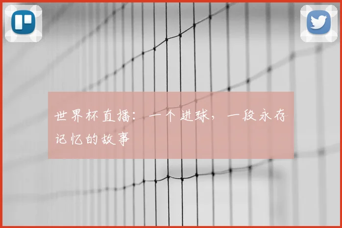 世界杯直播:一个进球,一段永存记忆的故事